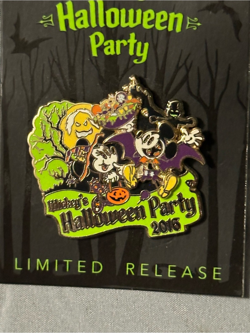 Disney Halloween Party Pin in Green, Purple & Orange